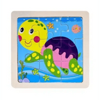 Intelligence Kids Toy Wooden 3D Puzzle Tangram for Children Baby Cartoon Animal , Traffic Puzzles Educational Learning Toys