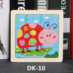 Kids Puzzle Toy Animals and Vehicle Wooden Puzzles Jigsaw Baby Educational Learning Toys for Children Gift