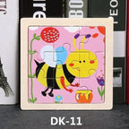 Kids Puzzle Toy Animals and Vehicle Wooden Puzzles Jigsaw Baby Educational Learning Toys for Children Gift