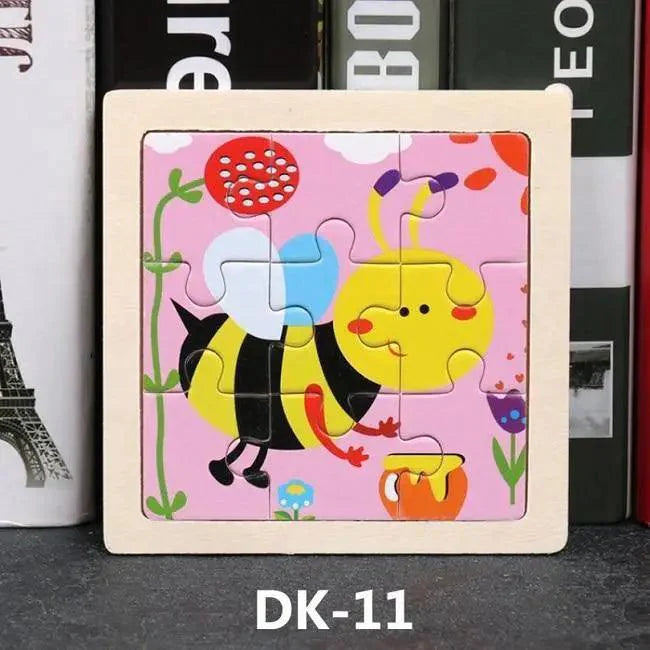 Kids Puzzle Toy Animals and Vehicle Wooden Puzzles Jigsaw Baby Educational Learning Toys for Children Gift