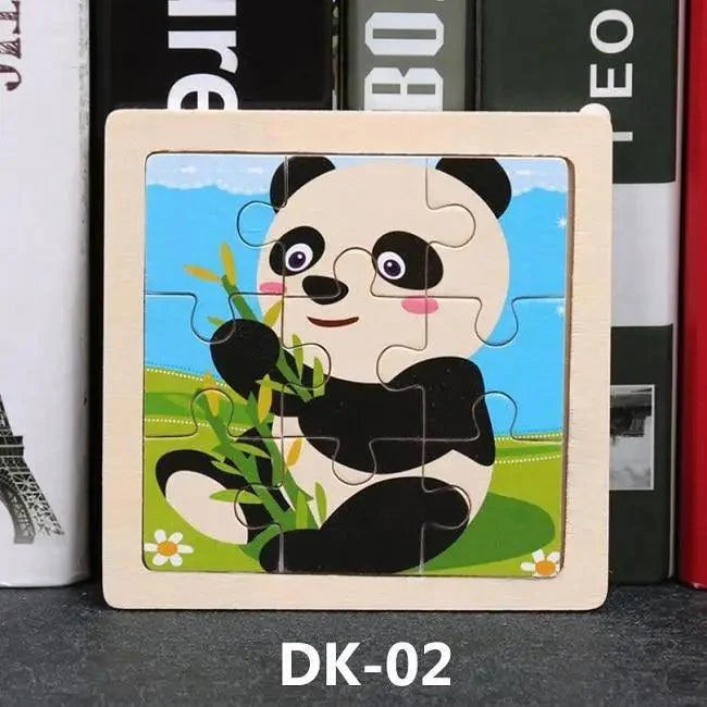 Kids Puzzle Toy Animals and Vehicle Wooden Puzzles Jigsaw Baby Educational Learning Toys for Children Gift