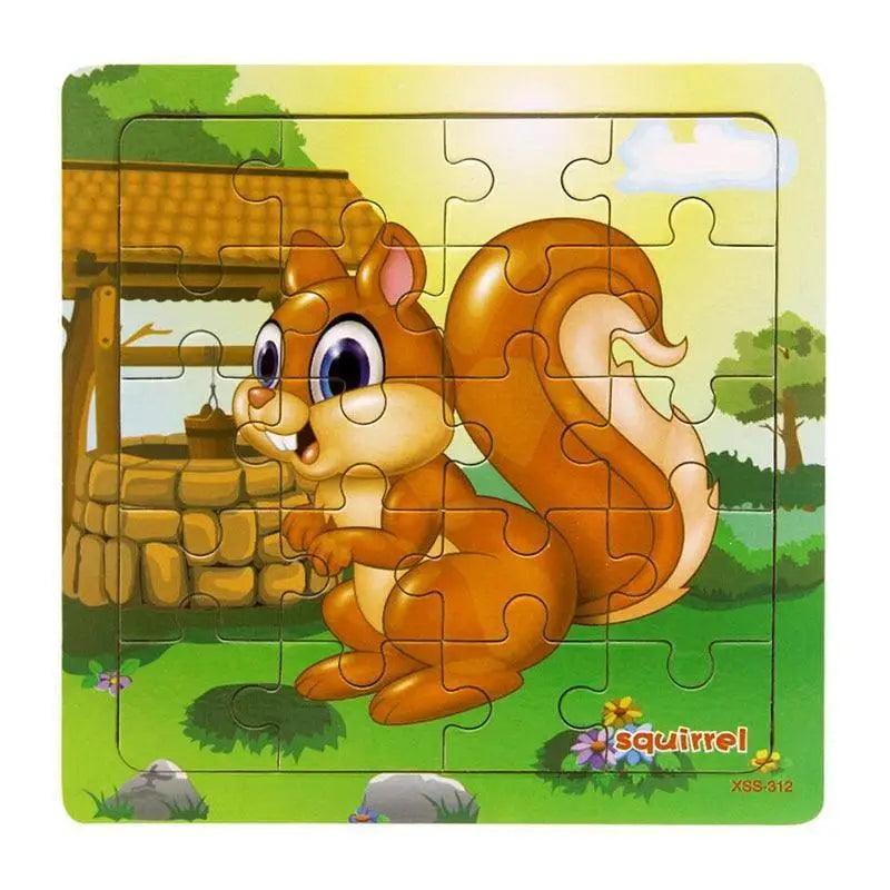 Kids Puzzle Toy Animals and Vehicle Wooden Puzzles Jigsaw Baby Educational Learning Toys for Children Gift