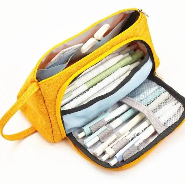 Large Capacity Big Simple Pencil Case For School Stylish Print High Quality Organizer Vintage Pencil Pouch