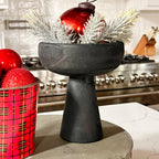 Modern Black Elevated Paulownia Wood Bowl Riser