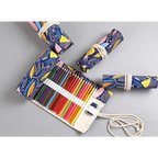 Roll Up Canvas Wrap Pencil Bag For Students Stylish Stationary Storage Pouch Unique Pencil Case For School