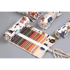 Roll Up Canvas Wrap Pencil Bag For Students Stylish Stationary Storage Pouch Unique Pencil Case For School