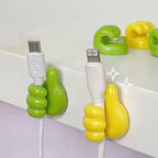 Self-Adhesive Wall Decoration Hook Creative Silicone Thumb Key Hanger Hook Home/Office Data Cable Clip Wire Desk Organizer Silicone Thumb Wall Hook Adhesive Thumb Multifunctional Clip Holder