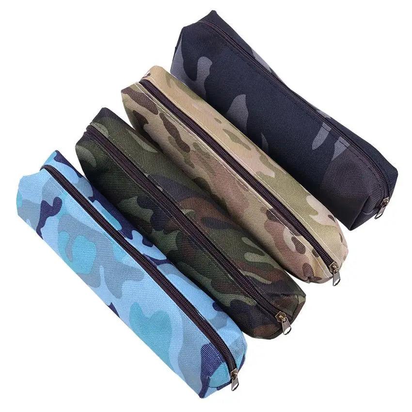 Simple Camouflage Cool Pencil Case Soft Black Pencil Holder For Boys Stylish Pouch For Office And Schools