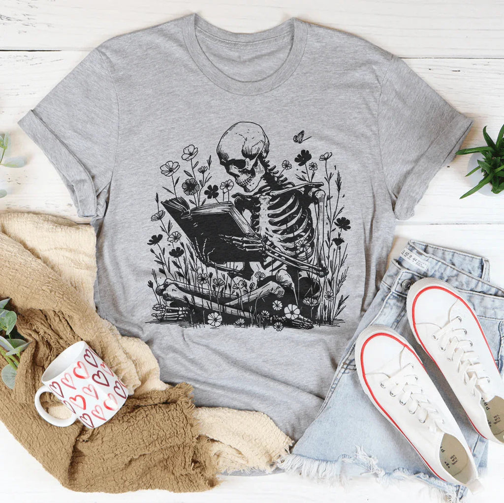 Skull With Books Tee
