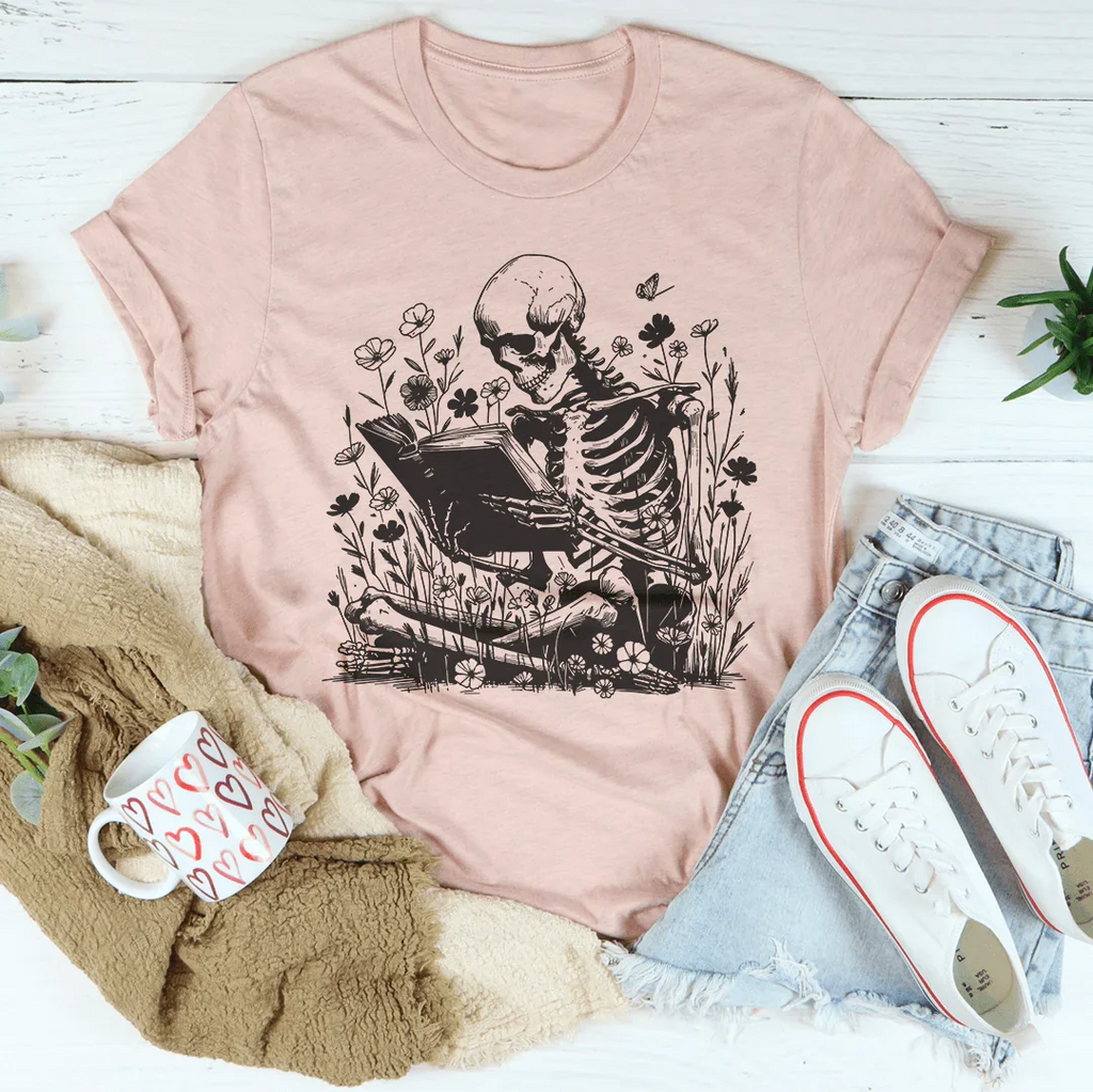 Skull With Books Tee
