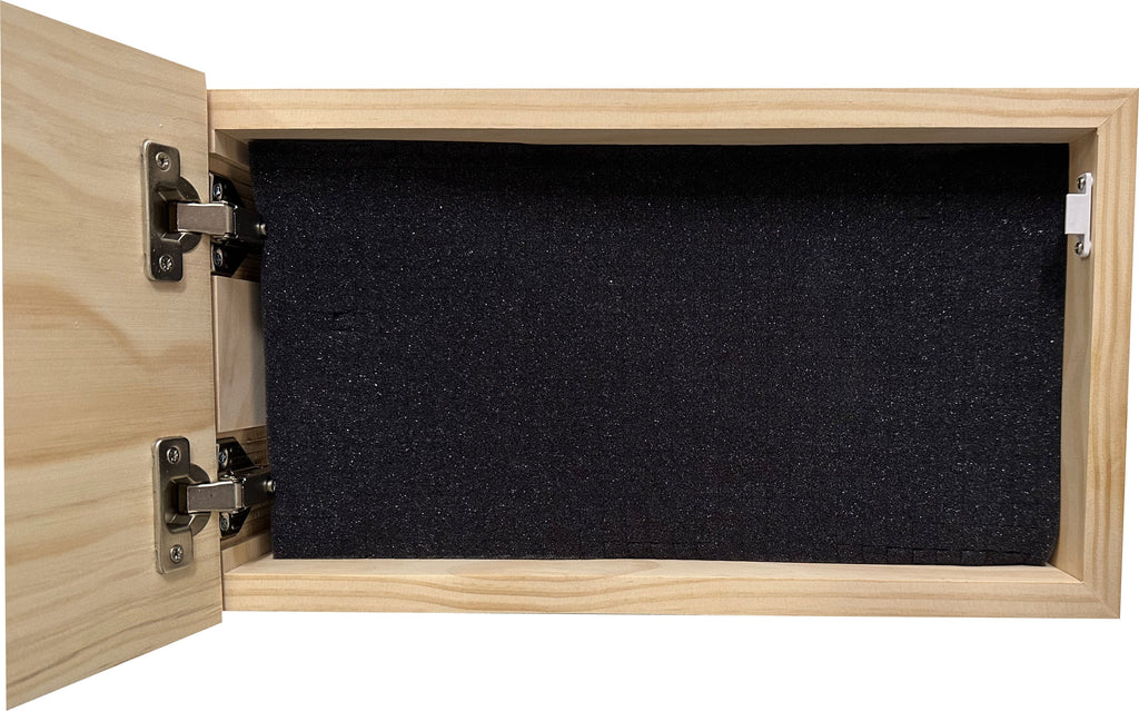 American Flag Try That In A Small Town Decorative and Secure Gun Cabinet (Red and Blue)