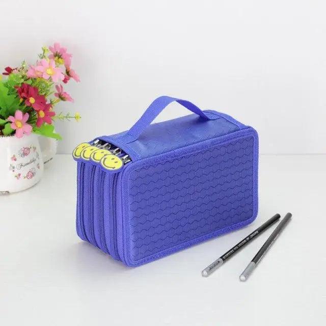 Unique Purple Cute Big 36/48/72 Holes Stationery Students Pencil Case High Quality Large Capacity Pencil Box