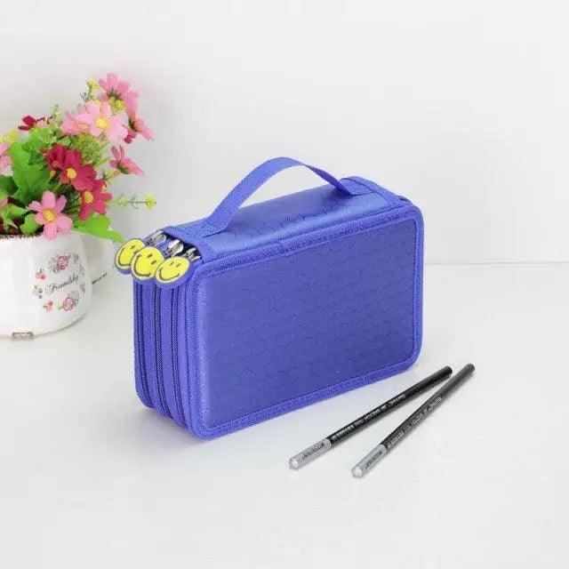 Unique Purple Cute Big 36/48/72 Holes Stationery Students Pencil Case High Quality Large Capacity Pencil Box