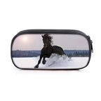 Vintage Cartoon Print Students Pencil Case Classic Theme Makeup Cosmetic Bags Elegant Stationery Pouch