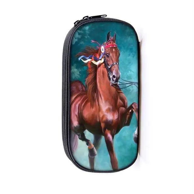 Vintage Cartoon Print Students Pencil Case Classic Theme Makeup Cosmetic Bags Elegant Stationery Pouch