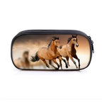 Vintage Cartoon Print Students Pencil Case Classic Theme Makeup Cosmetic Bags Elegant Stationery Pouch