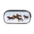 Vintage Cartoon Print Students Pencil Case Classic Theme Makeup Cosmetic Bags Elegant Stationery Pouch