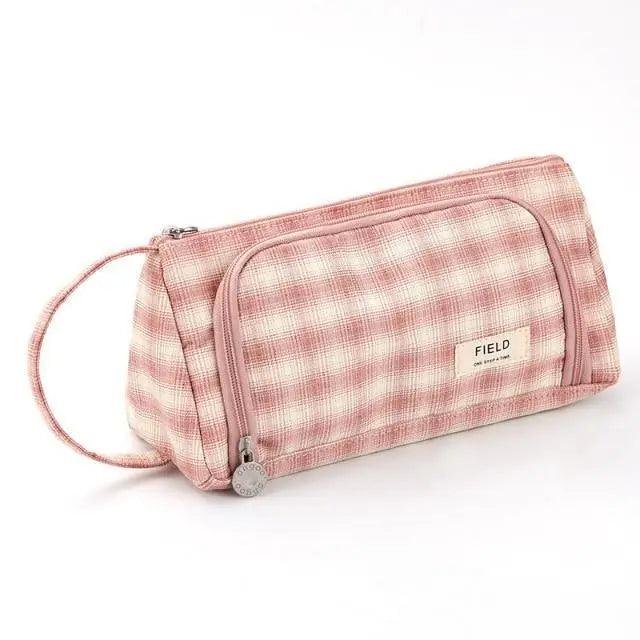 Vintage Multi Slot Pen Bag Big Storage Pouch Organizer For Stationery Retro Design Cosmetic Travel Portable Pouch Classic Pencil Case